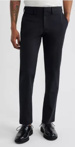 Men's Black Slim Fit Pants with Stretch