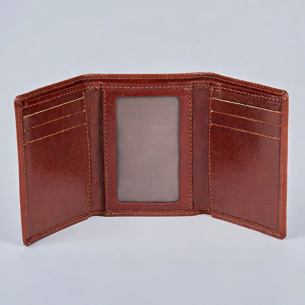 Men's Brown Tri-Fold Wallet