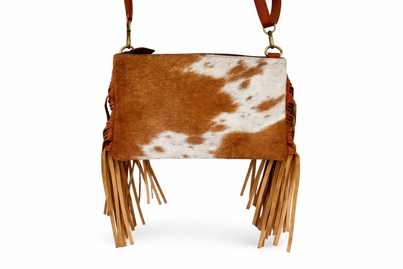 Fringe Crossbody Bag – Hair-On Hide Leather