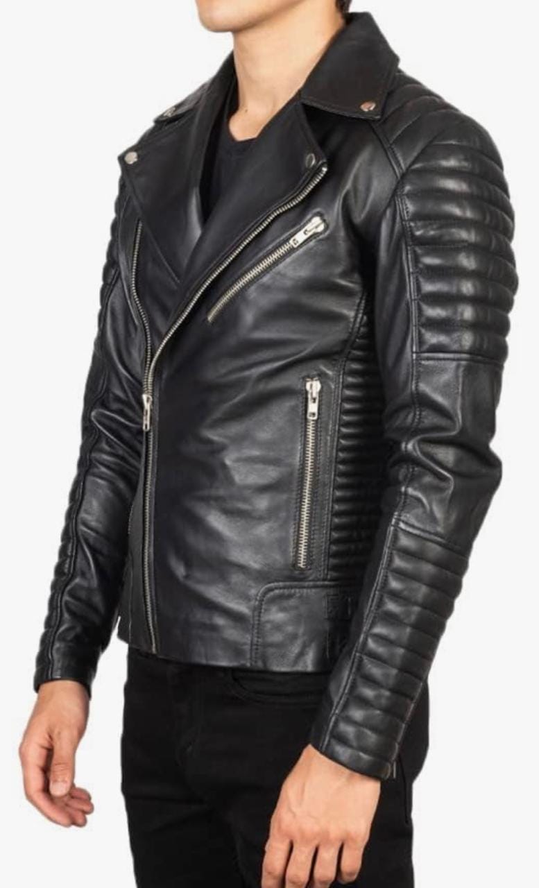Men's Quilted Biker Jacket