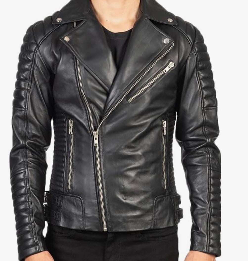 Men's Quilted Biker Jacket