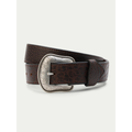 Rugged Leather Belt with Thick Buckle