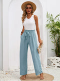 Women's Sky Blue Tie-Front Pants